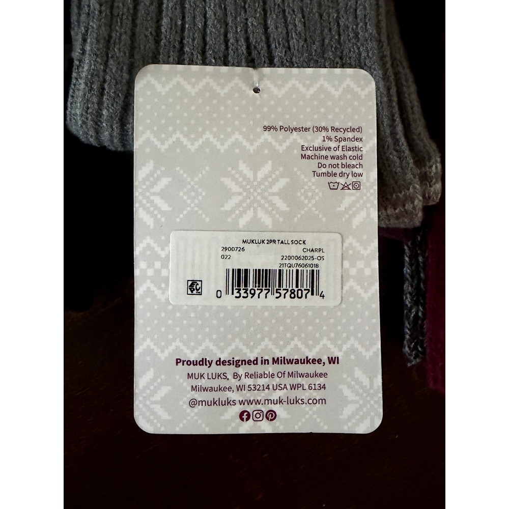 NWT Muk Luks Women'sโ Tall Boot Socks โ Bundle of 6 (3 Packs) - Picture 4 of 4